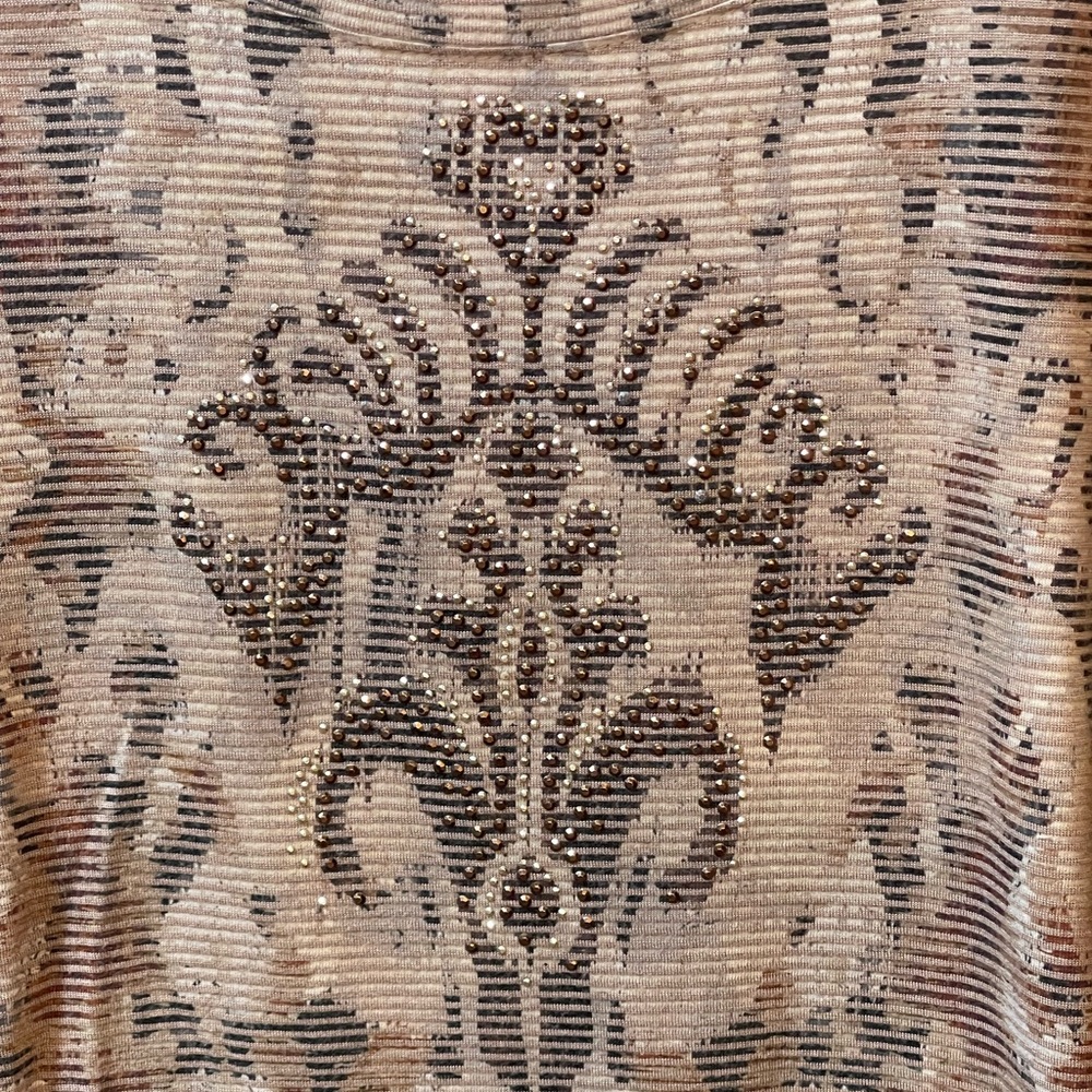 SOLD - B.L.E.U. Brown Metallic Short Sleeve - Picture 4 of 6